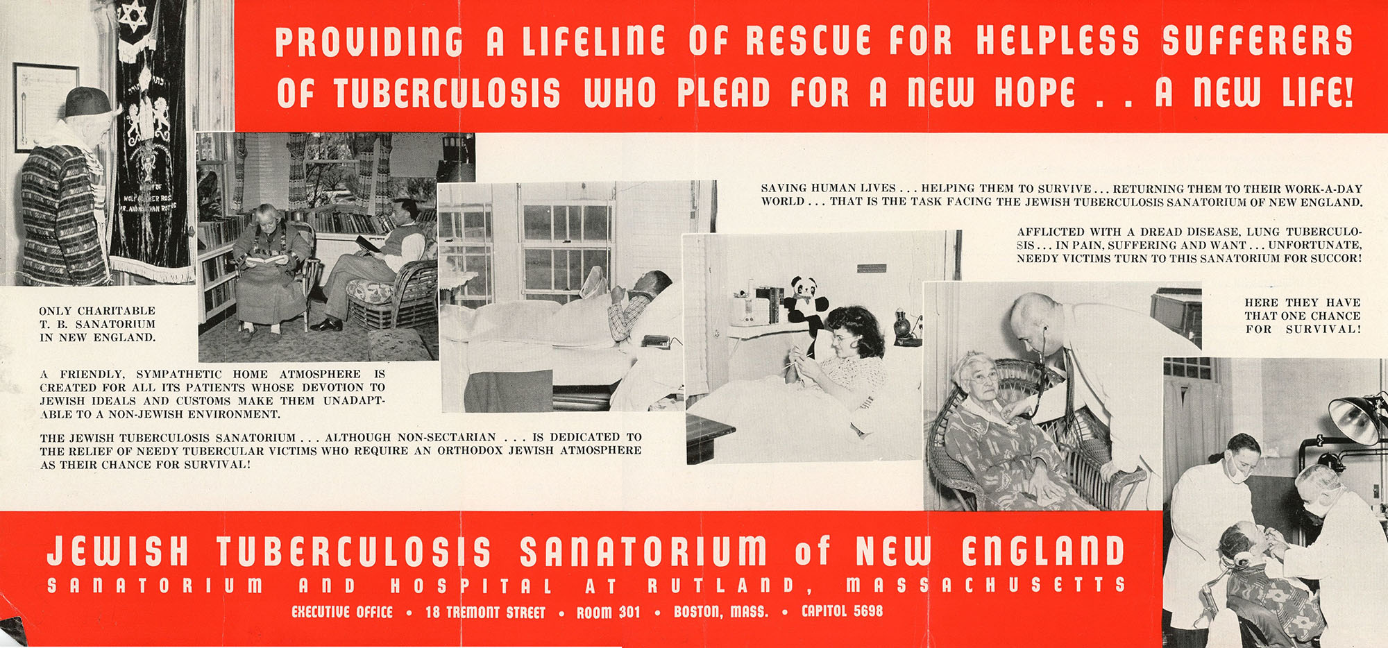 Flyer for the Jewish Tuberculosis Sanatorium of New England