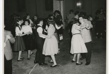 Young people dancing at the JCC in Lynn, date unknown, Jewish Community of Lynn (Mass.) Records in the JHC archive,