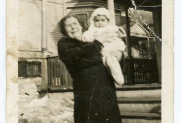 Elaine (Kellem) Baskin and Celia Ida Giller in Roxbury, date unknown, image courtesy of Elaine Baskin.