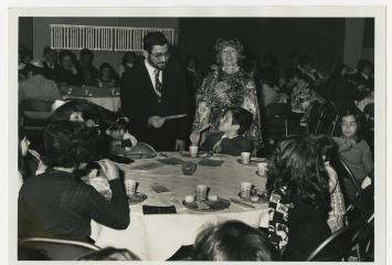 Children at seder at Chelsea-Revere Hebrew School in Chelsea, date unknown, Chelsea-Revere Hebrew School (Chelsea, Mass.) Records in the JHC archive.