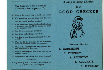 Stop and Shop Checker Card 1950s