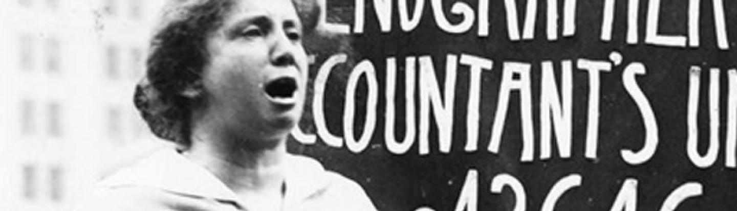 Jewish Women Labor Vintage photo of activist giving a speech outdoors at a podium