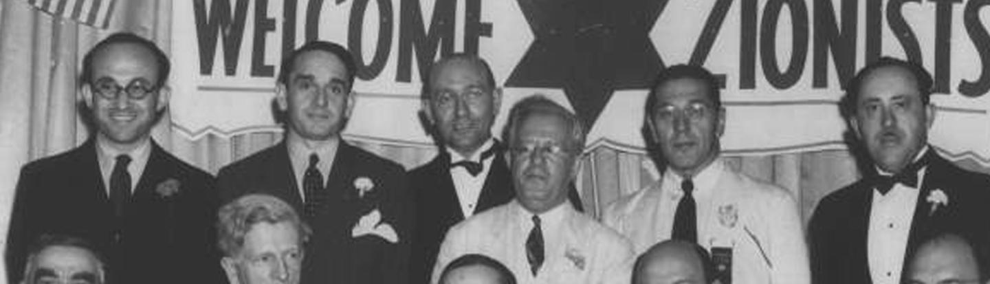 welcome zionists event men in a group