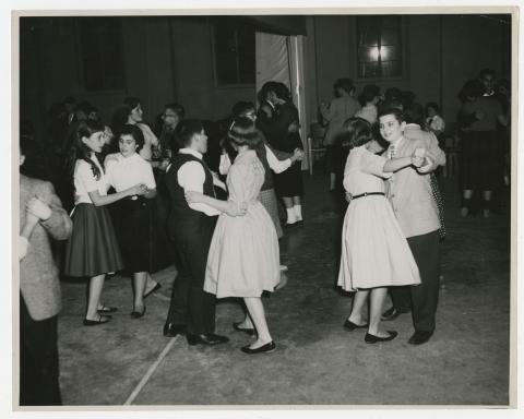 Young people dancing at the JCC in Lynn, date unknown, Jewish Community of Lynn (Mass.) Records in the JHC archive,