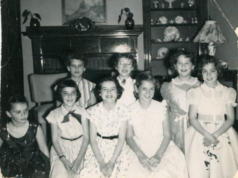 Birthday party at the Fox family home in Lynn, 1954, Jewish Neighborhood Voices collection in the JHC archive.