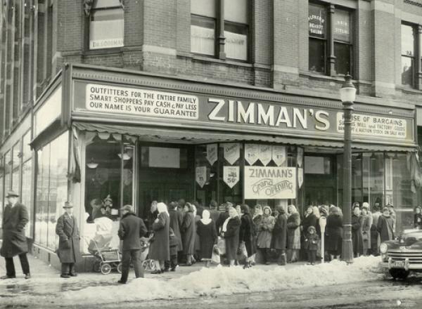 Grand opening of Zimman's in Lynn, 1948, image courtesy of Zimman's.