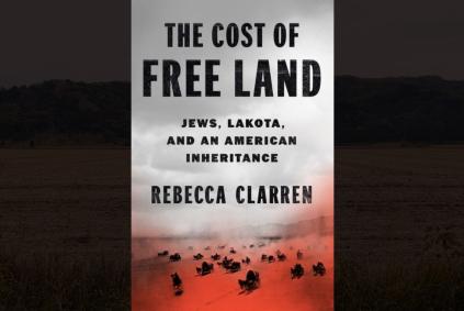 Rebecca Clarren with The Cost of Free Land book cover with landscape and horses